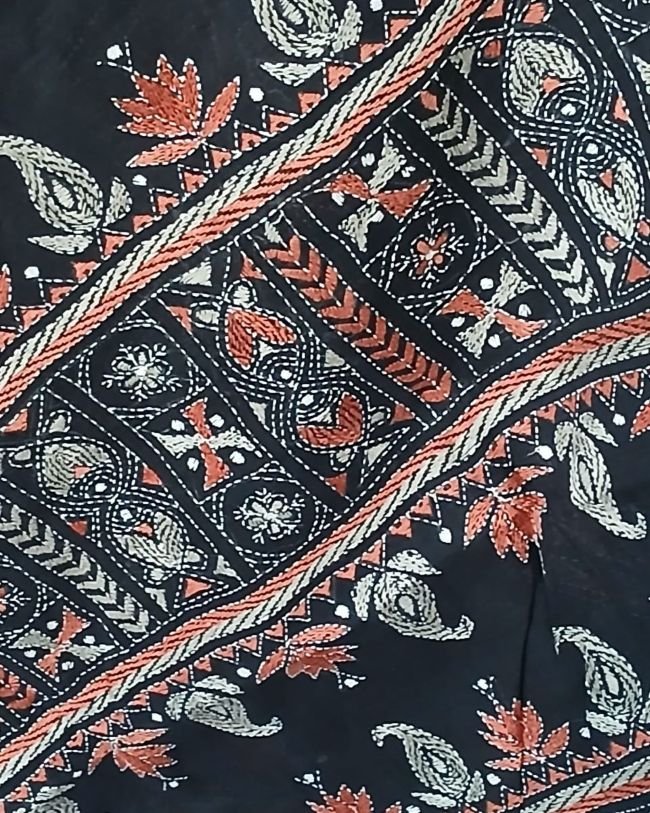 Cotton Kantha Saree from Santiniketan – (KNCS1031) - Image 8