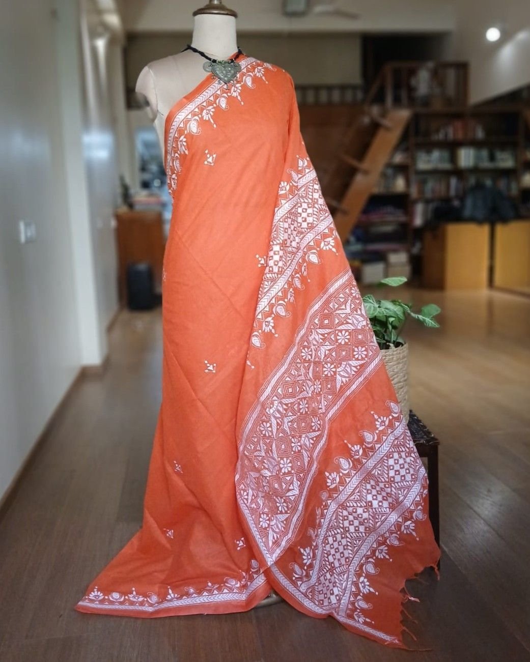 Cotton Kantha Saree from Santiniketan – (KNCS1040)