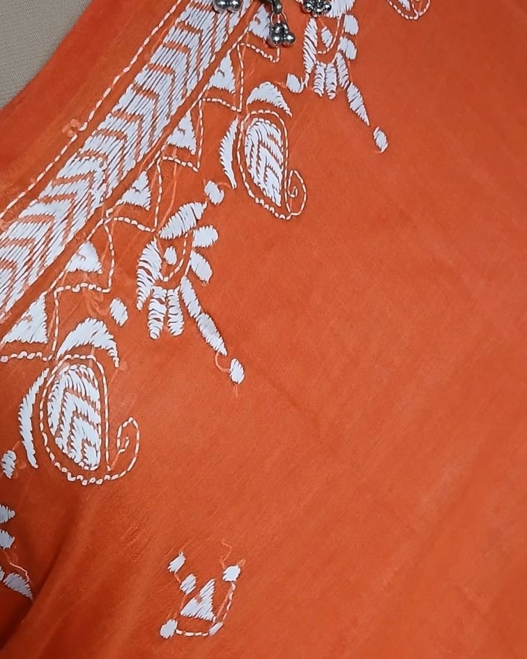 Cotton Kantha Saree from Santiniketan – (KNCS1040) - Image 4
