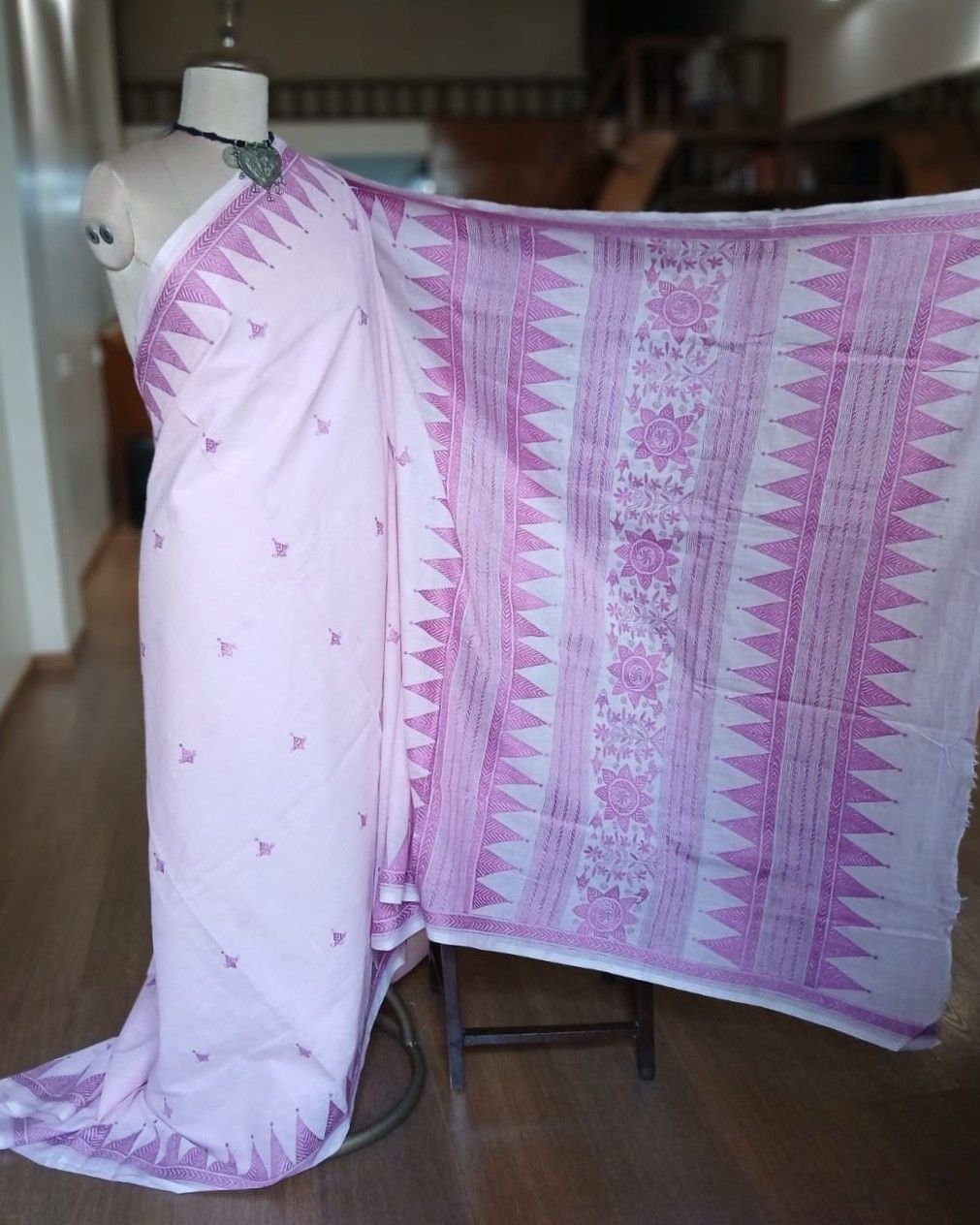 Cotton Kantha Saree from Santiniketan – (KNCS1037) - Image 2