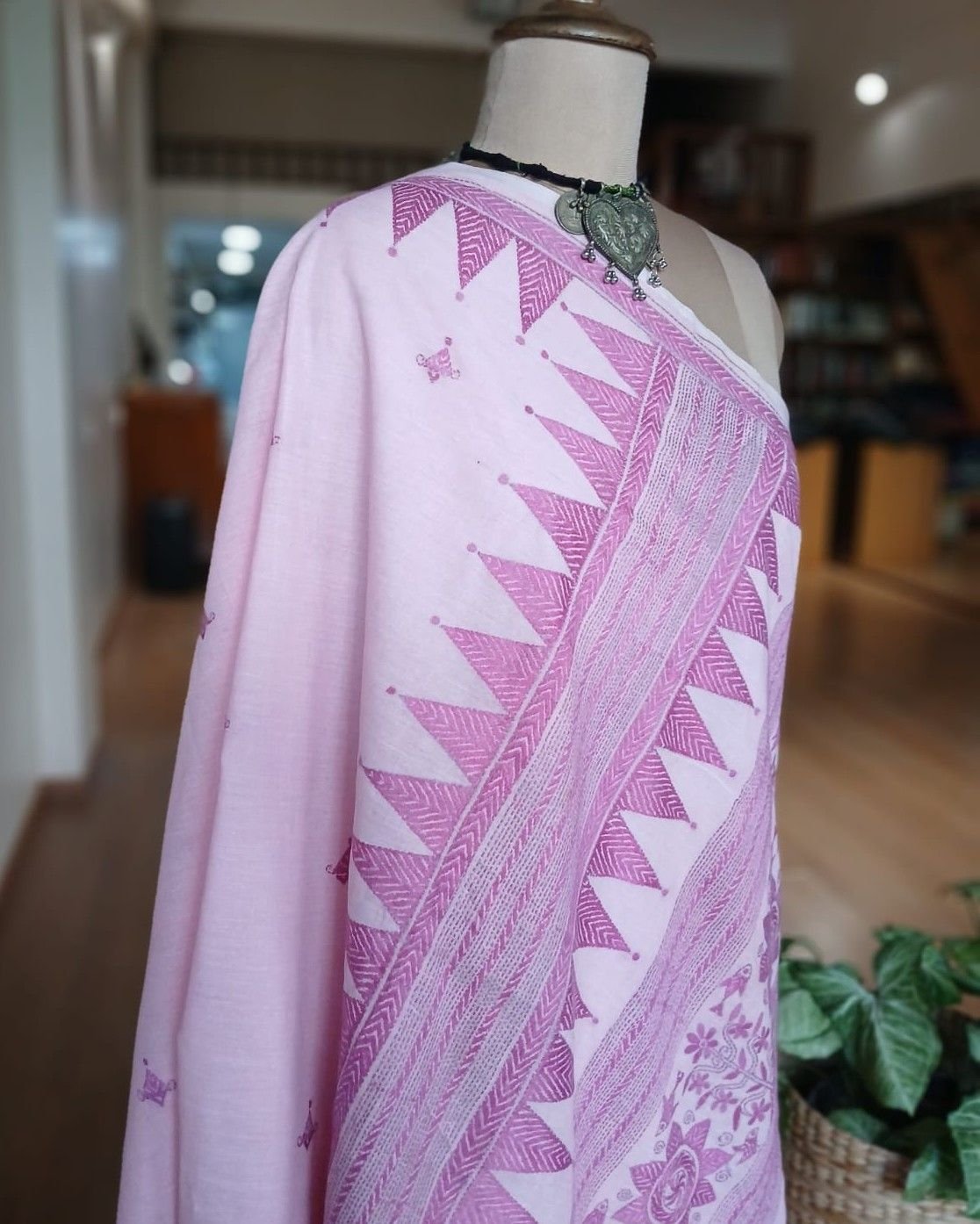 Cotton Kantha Saree from Santiniketan – (KNCS1037) - Image 7