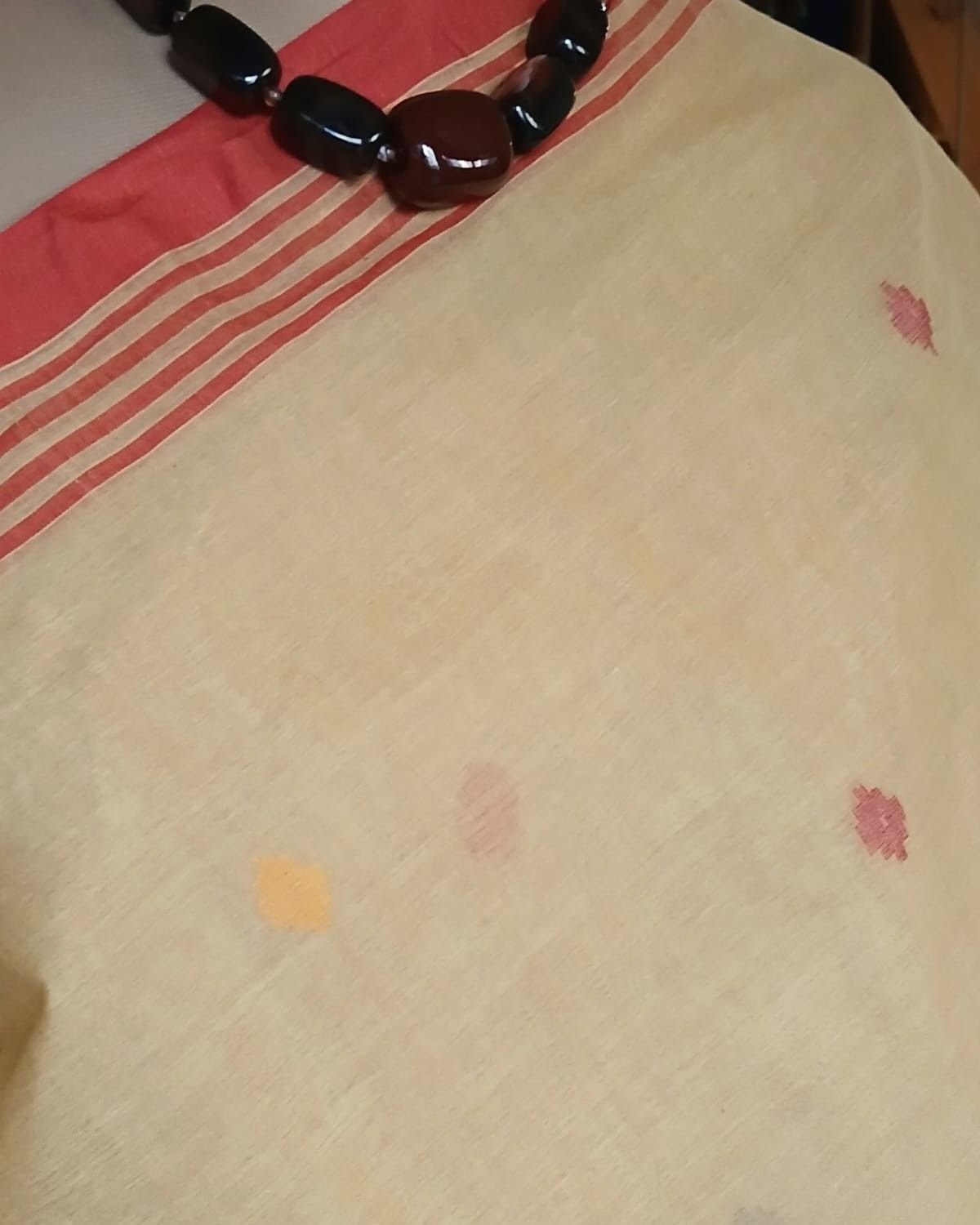 Crisp Cotton Hand Jamdani from Phulia in West Bengal - (CCHJ0007) - Image 5