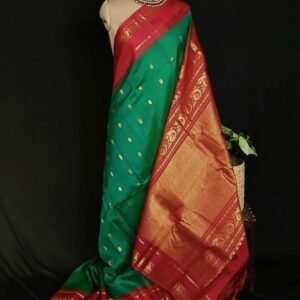 Gadwal Handweave Silk Saree with Kuttu Borders – (GHSS0020)