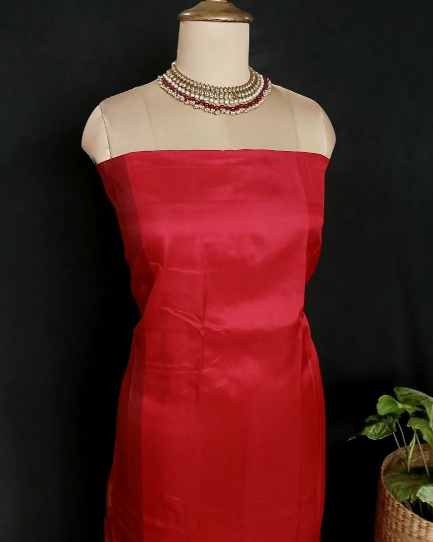 Gadwal Handweave Silk Saree with Kuttu Borders – (GHSS0013) - Image 11