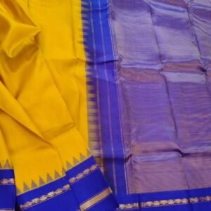 Gadwal Handweave Silk Saree with Kuttu Borders – (GHSS0021)
