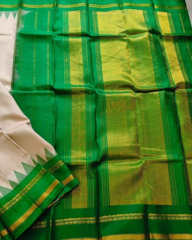 Gadwal Handweave Saree with Kuttu Borders – (GHSS0018) - Image 2