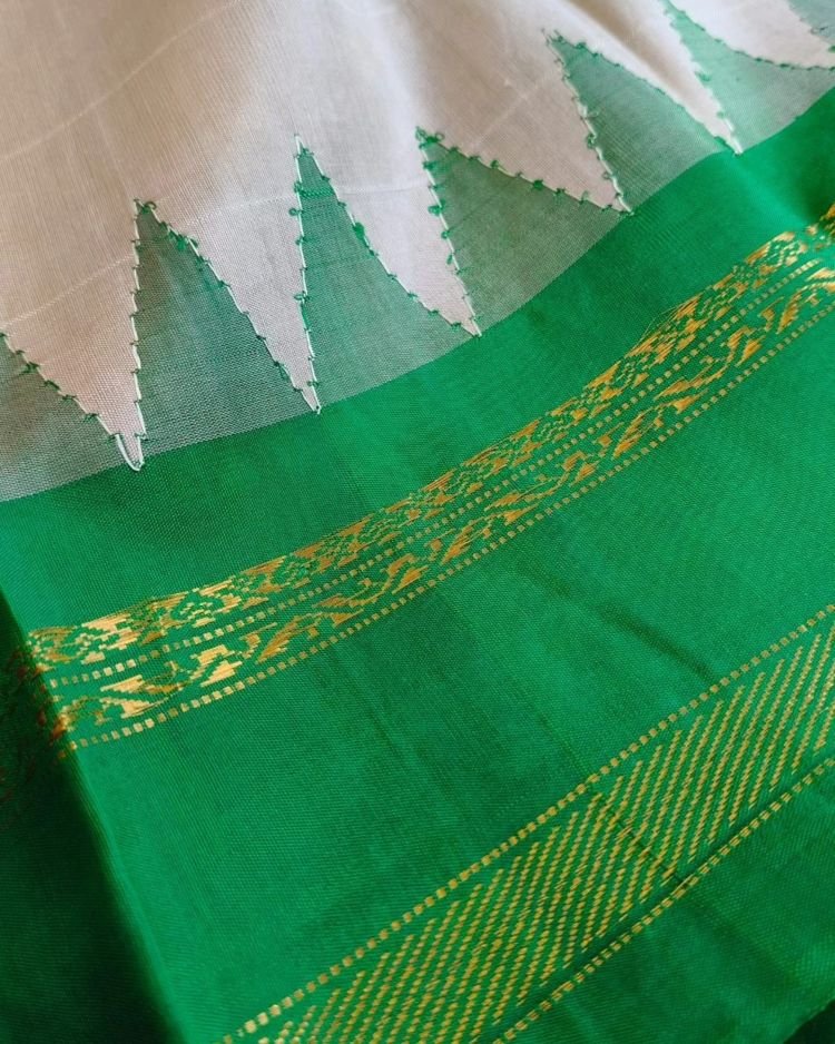 Gadwal Handweave Saree with Kuttu Borders – (GHSS0018) - Image 4