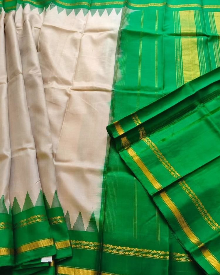 Gadwal Handweave Saree with Kuttu Borders – (GHSS0018) - Image 3