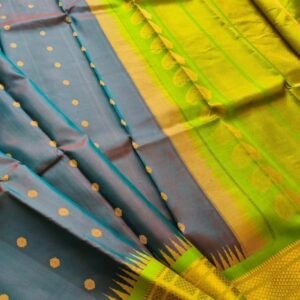Gadwal Handweave Silk Saree with Kuttu Borders – (GHSS0019)