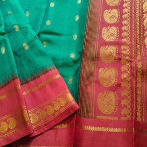 Gadwal Handweave Silk Saree with Kuttu Borders – (GHSS0020)