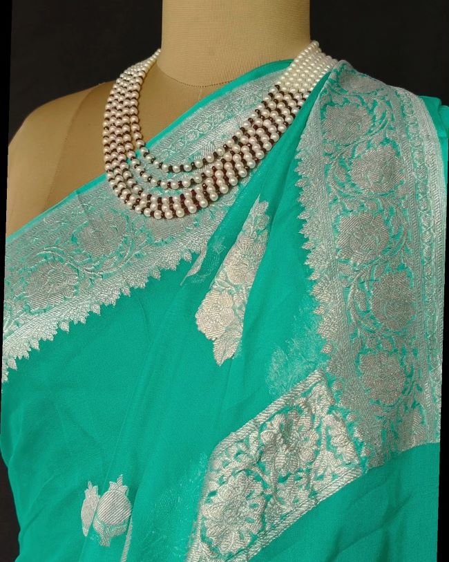 Georgette Pure Silk Handweave from Banaras – (GBHS1009)