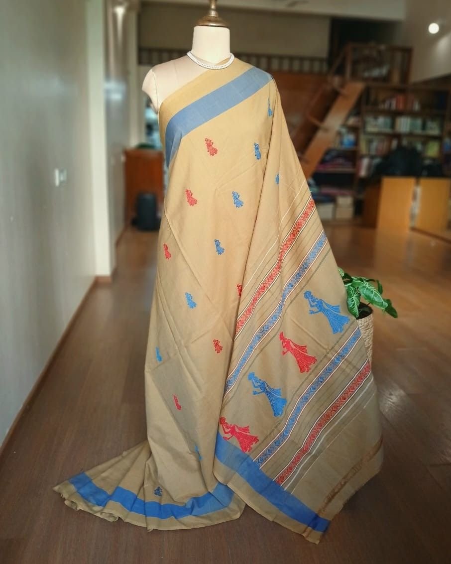 Gollabhama (milkmaid / gopika) handweave saree in cotton – (WGHS1015)