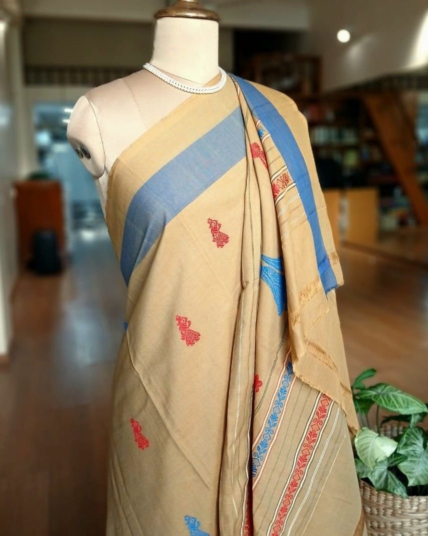 Gollabhama (milkmaid / gopika) handweave saree in cotton – (WGHS1015) - Image 6