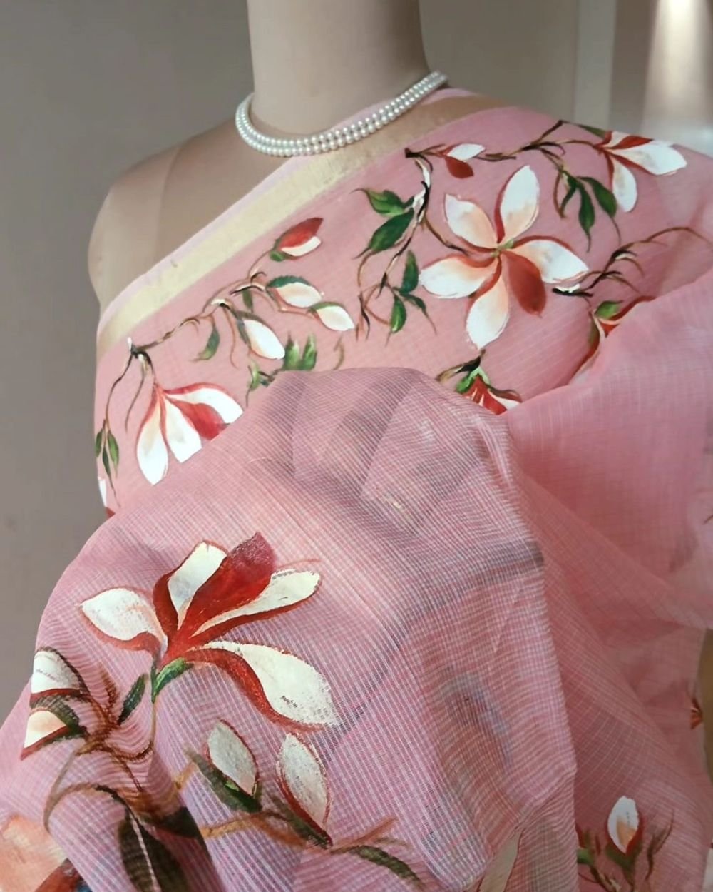 Handpainted Saree on Kota Doria – (HPKD0016) - Image 2