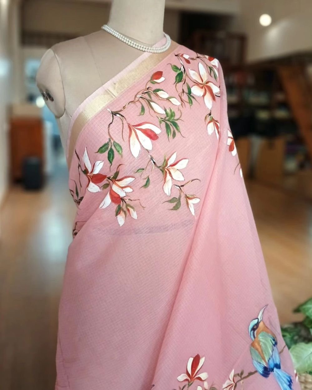 Handpainted Saree on Kota Doria – (HPKD0016) - Image 4