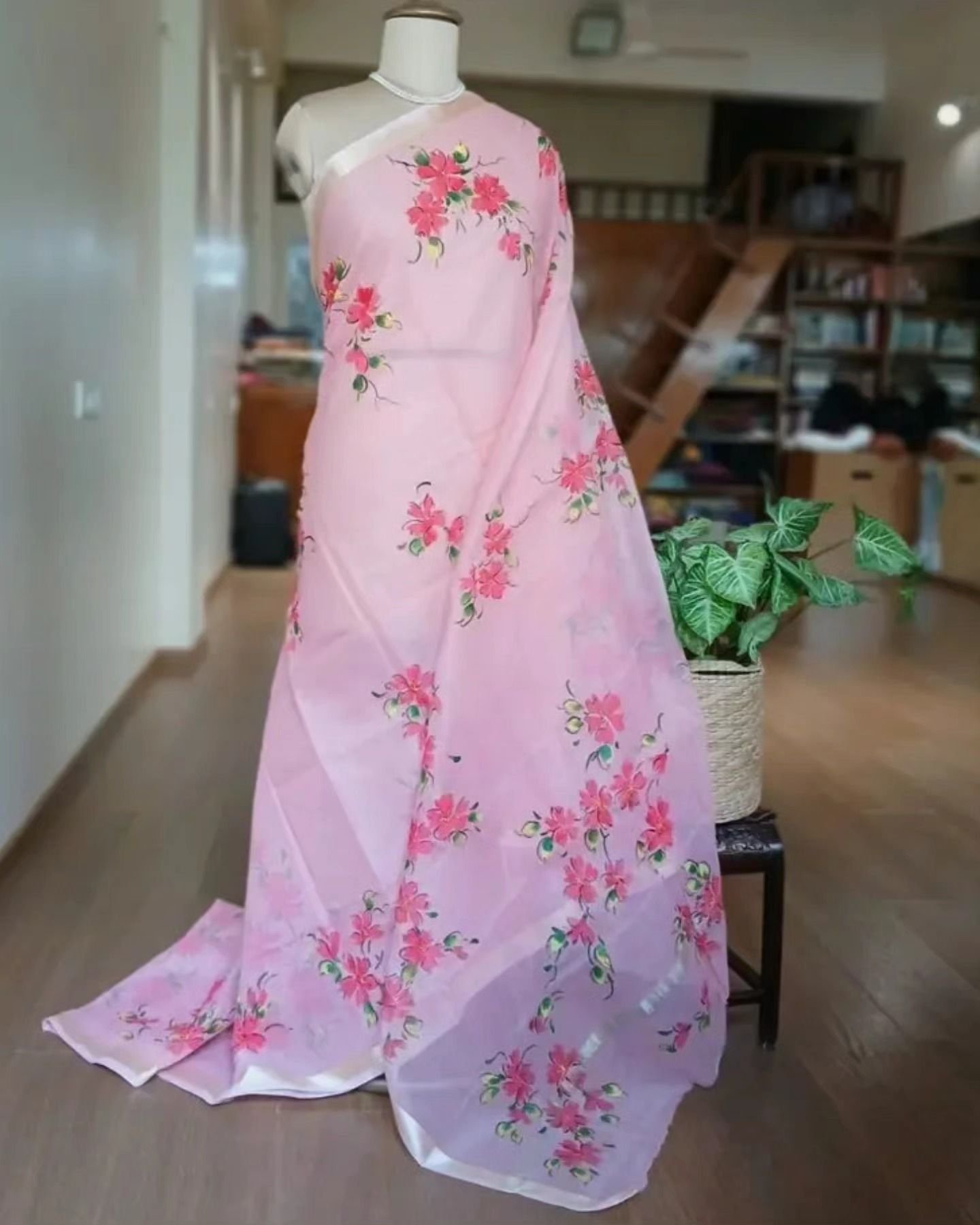 Handpainted Saree on Kota Doria – (HPKD0018)