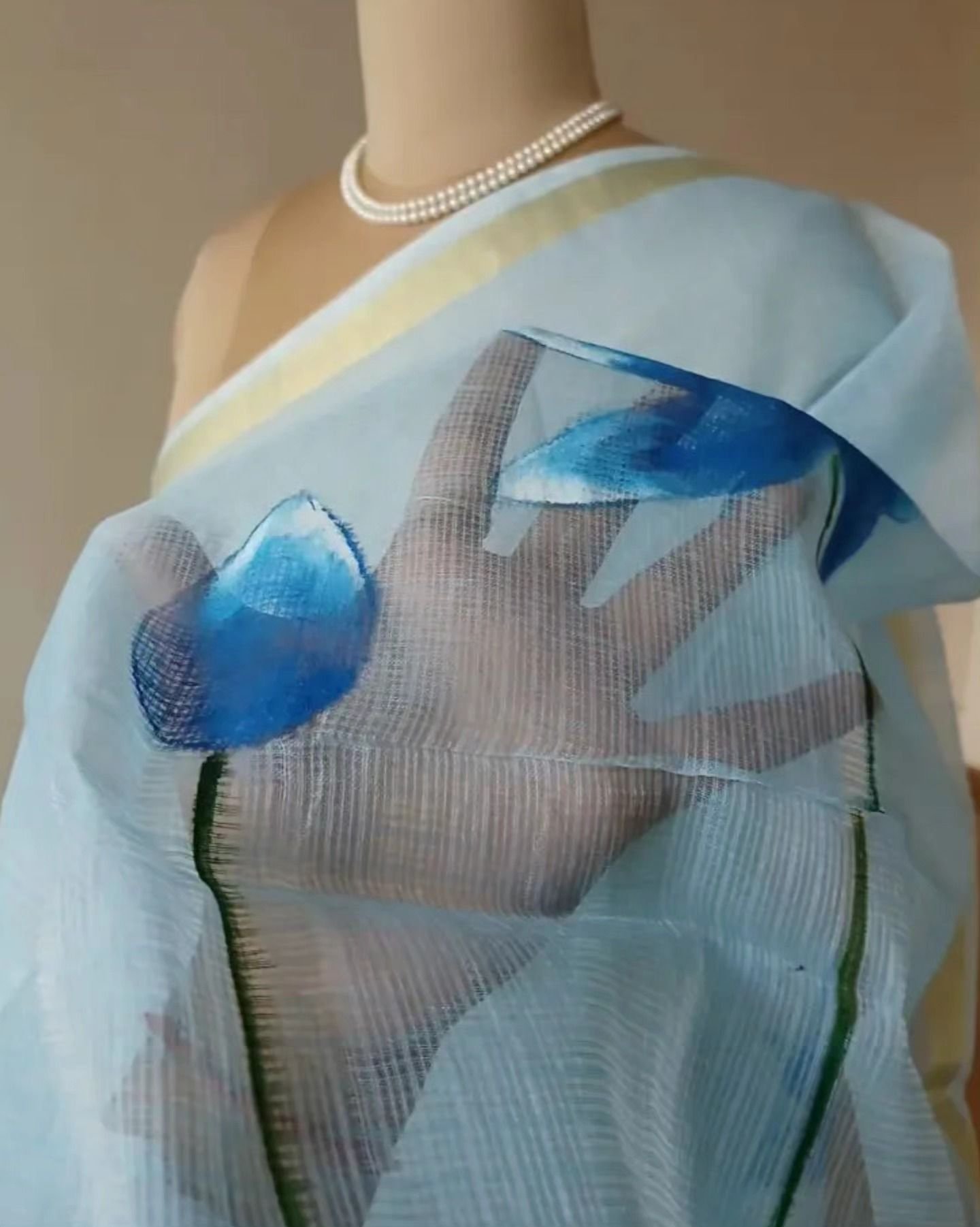 Handpainted Saree on Kota Doria – (HPKD0017) - Image 2