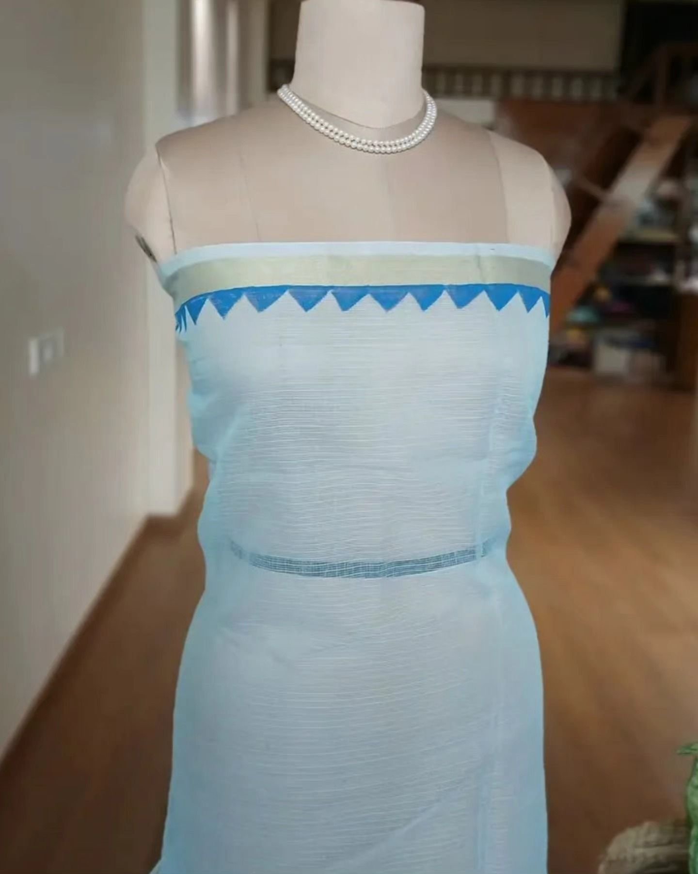 Handpainted Saree on Kota Doria – (HPKD0017) - Image 5