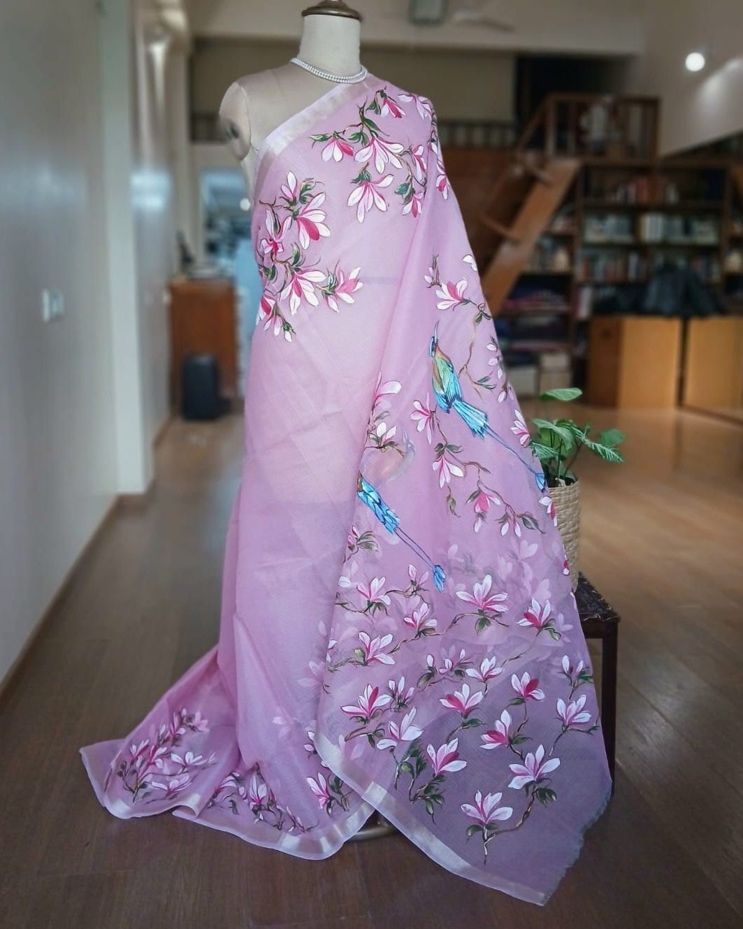 Handpainted Saree on Kota Doria – (HPKD0019)