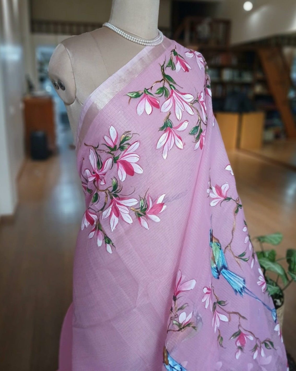 Handpainted Saree on Kota Doria – (HPKD0019) - Image 2