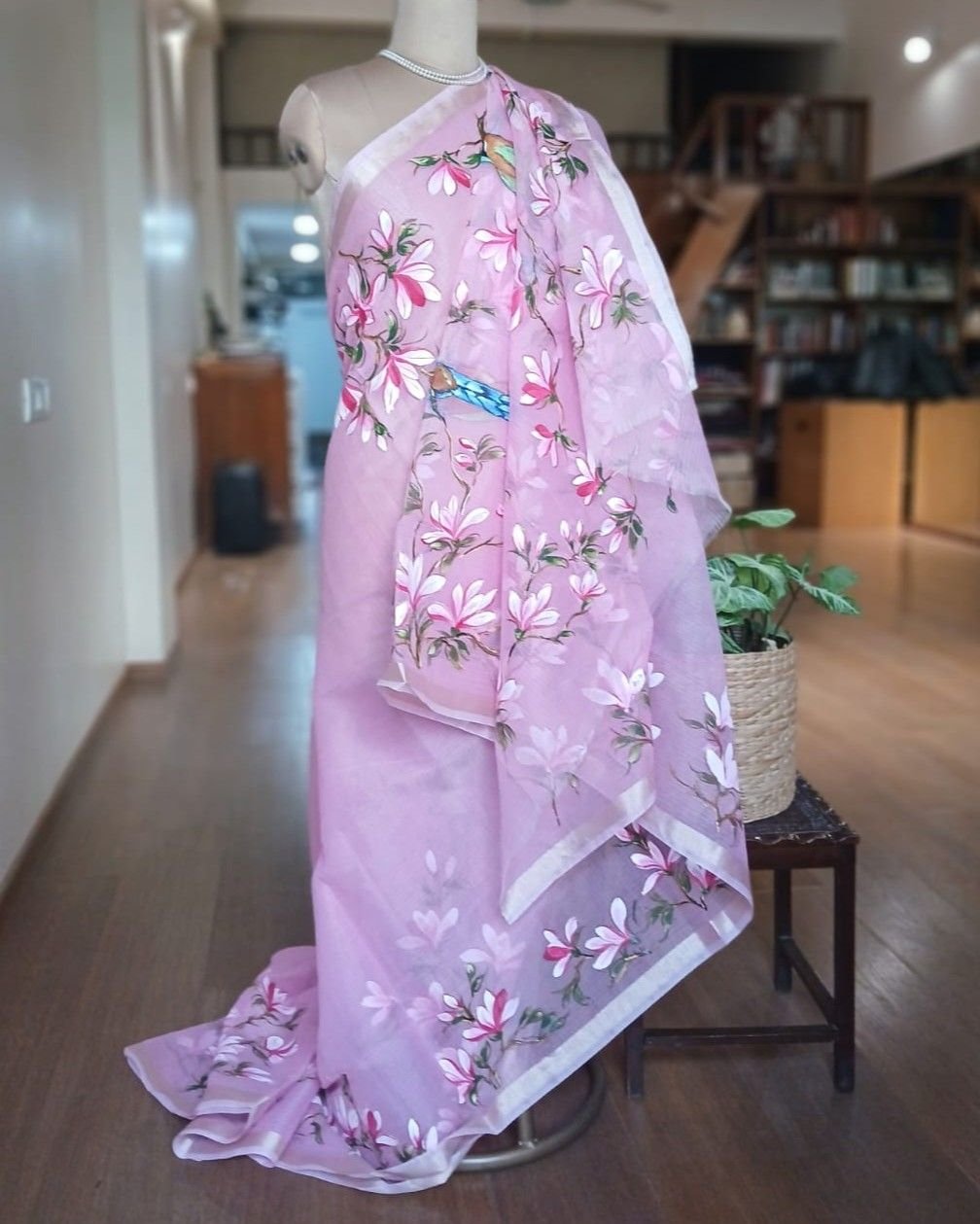 Handpainted Saree on Kota Doria – (HPKD0019) - Image 3