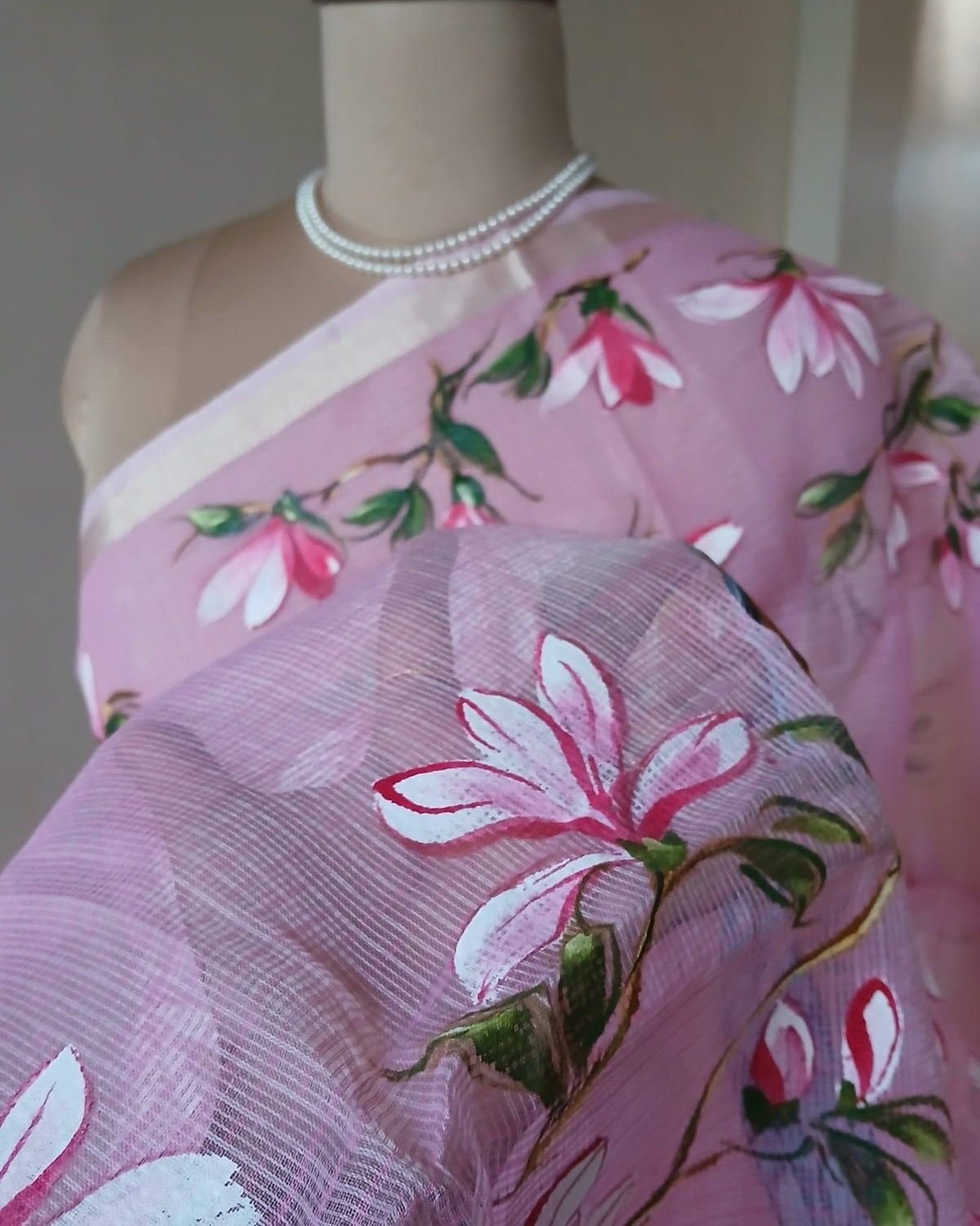 Handpainted Saree on Kota Doria – (HPKD0019) - Image 5