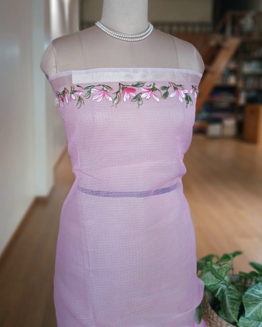 Handpainted Saree on Kota Doria – (HPKD0019) - Image 6