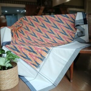 Ikat Cotton Double Bedsheet Set with Pillowcases - (BDST1001)