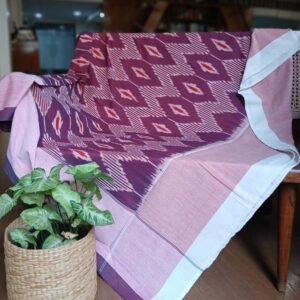 Ikat Cotton Double Bedsheet Set with Pillowcases - (BDST1010)