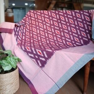 Ikat Cotton Double Bedsheet Set with Pillowcases - (BDST1011)