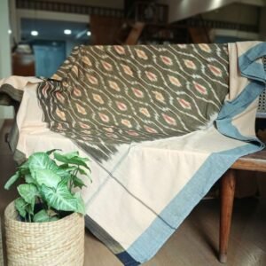 Ikat Cotton Double Bedsheet Set with Pillowcases - (BDST1002)