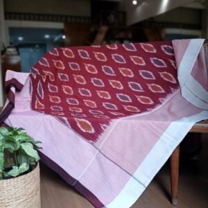 Ikat Cotton Double Bedsheet Set with Pillowcases - (BDST1004)