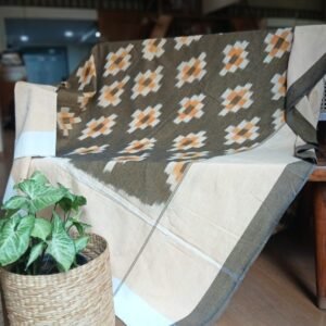 Ikat Cotton Double Bedsheet Set with Pillowcases - (BDST1007)