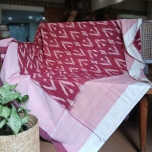 Ikat Cotton Double Bedsheet Set with Pillowcases - (BDST1008)
