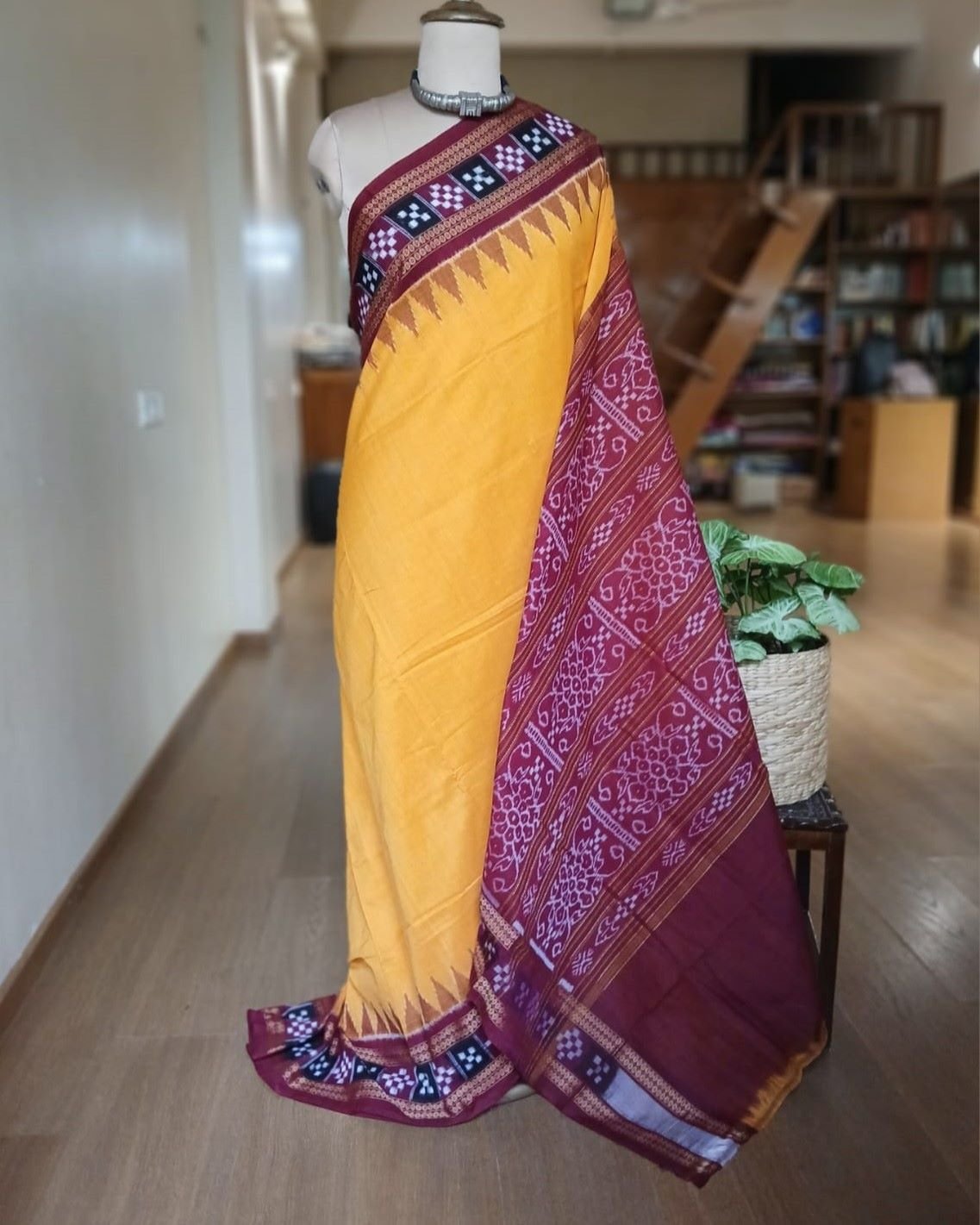 Sambalpuri Double Ikat Pasapalli Border in Cotton - (SDIS0001)