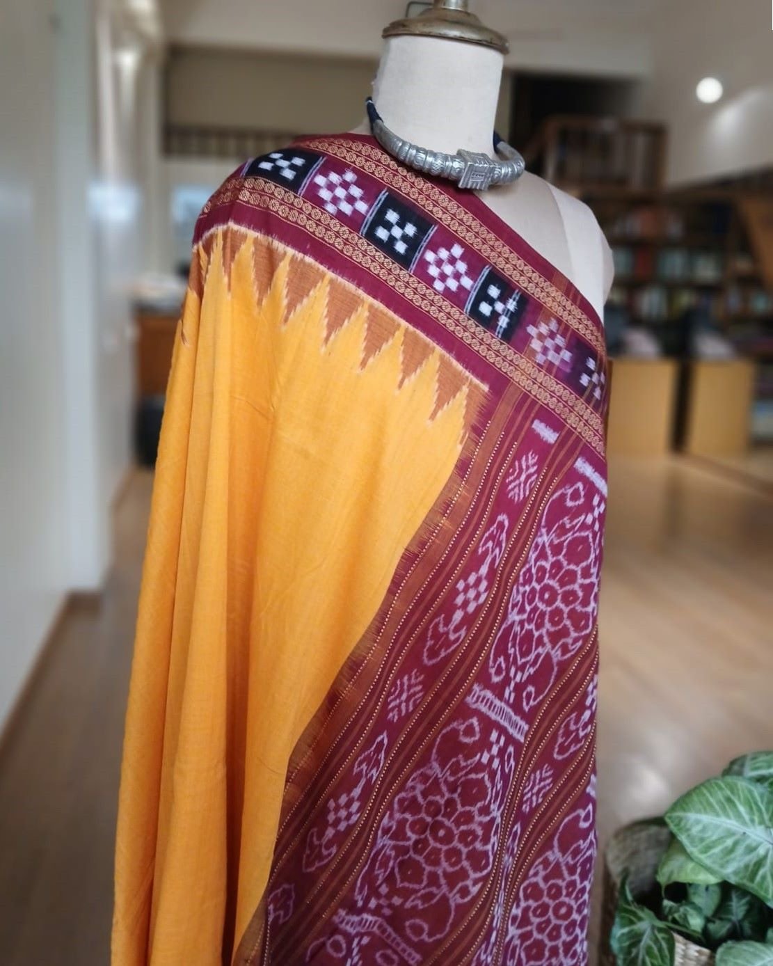 Sambalpuri Double Ikat Pasapalli Border in Cotton - (SDIS0001) - Image 8