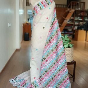 Phulkari Hand Embroidered Saree from Punjab -(PHES0001)