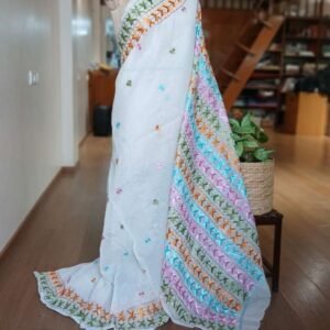 Phulkari Hand Embroidered Saree from Punjab -(PHES0002)