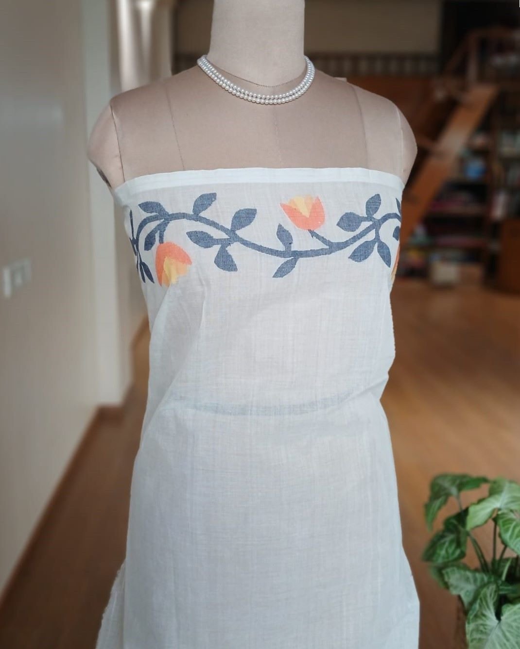 Hand Jamdani from Phulia - (HJFP0001) - Image 11