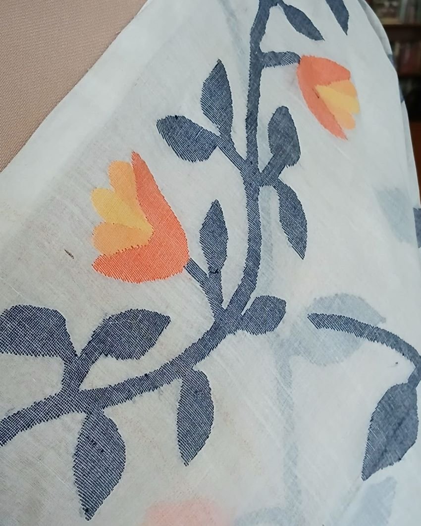 Hand Jamdani from Phulia - (HJFP0001) - Image 4