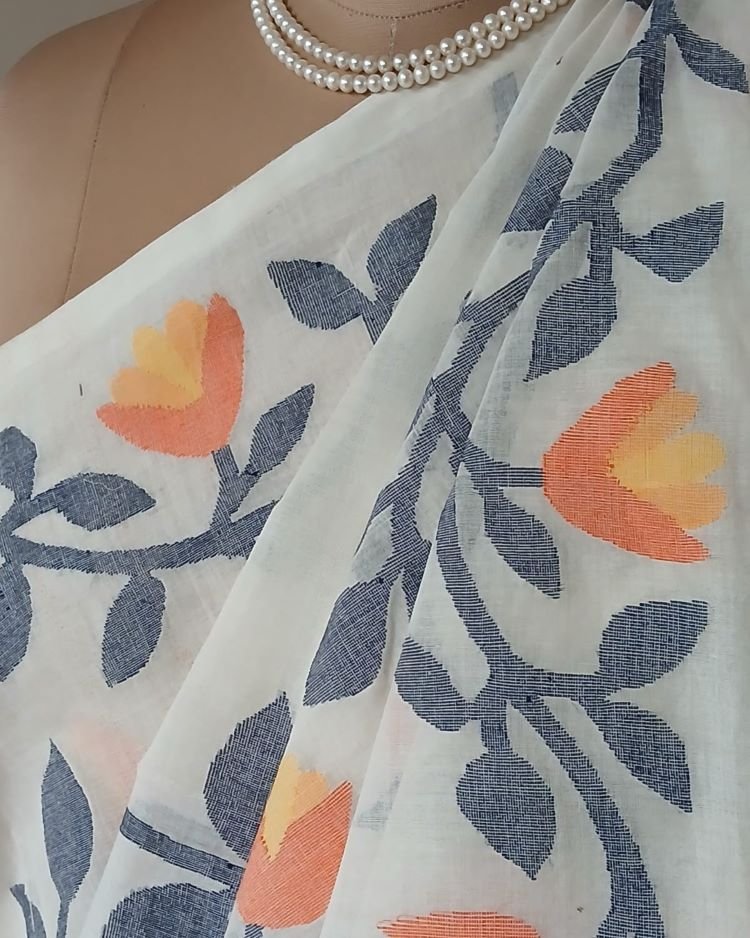 Hand Jamdani from Phulia - (HJFP0001) - Image 6