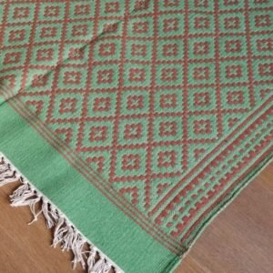 Warangal Cotton Dhurries with Jute Thread Designs – (HDJW0006)