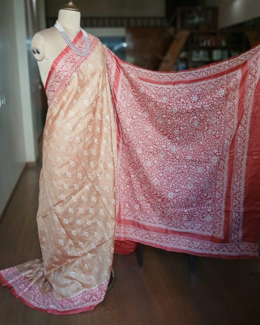 PadmaShree Takdira Begum’s Tussar Silk Kantha Saree – (SKTS1019) - Image 3