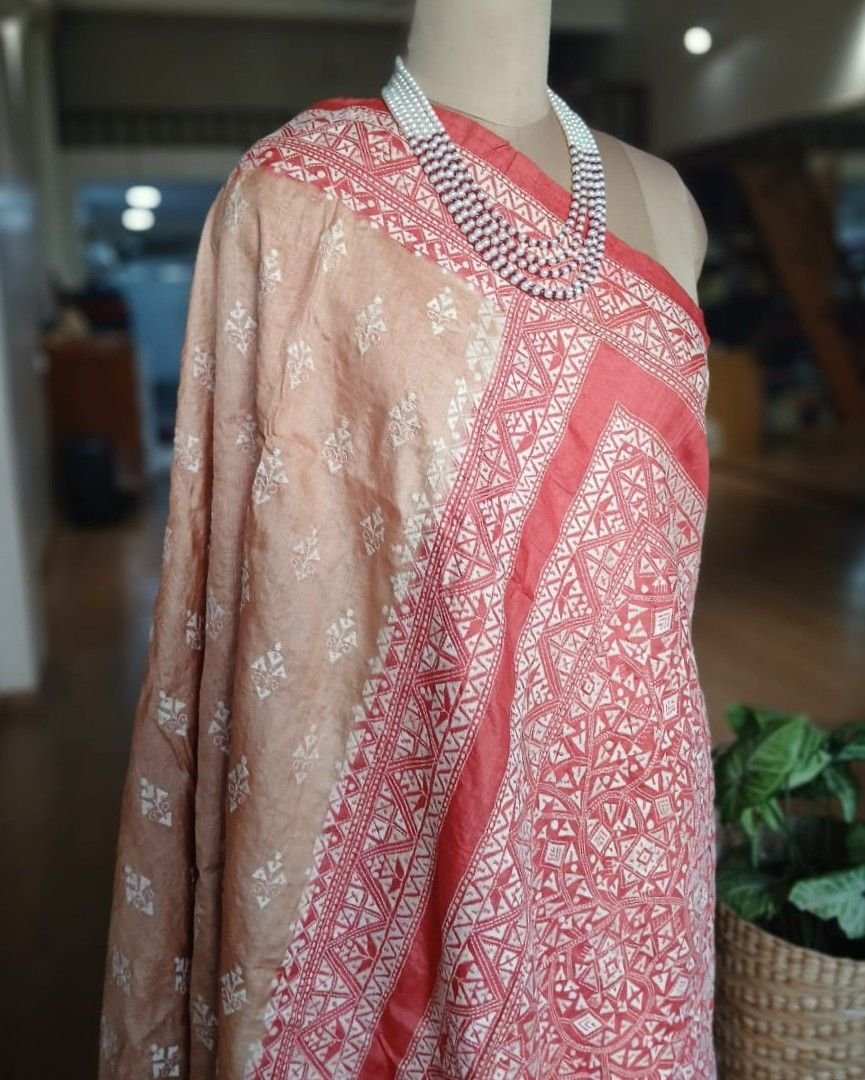 PadmaShree Takdira Begum’s Tussar Silk Kantha Saree – (SKTS1019) - Image 8