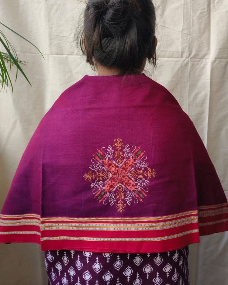 Kasuti Hand-Embroidery Blouse Piece – (KHBP0048)