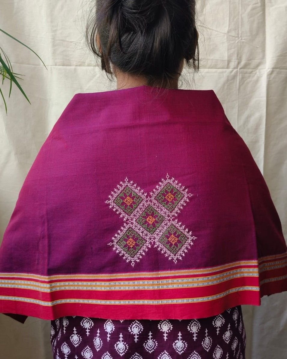 Kasuti Hand-Embroidery Blouse Piece – (KHBP0050)