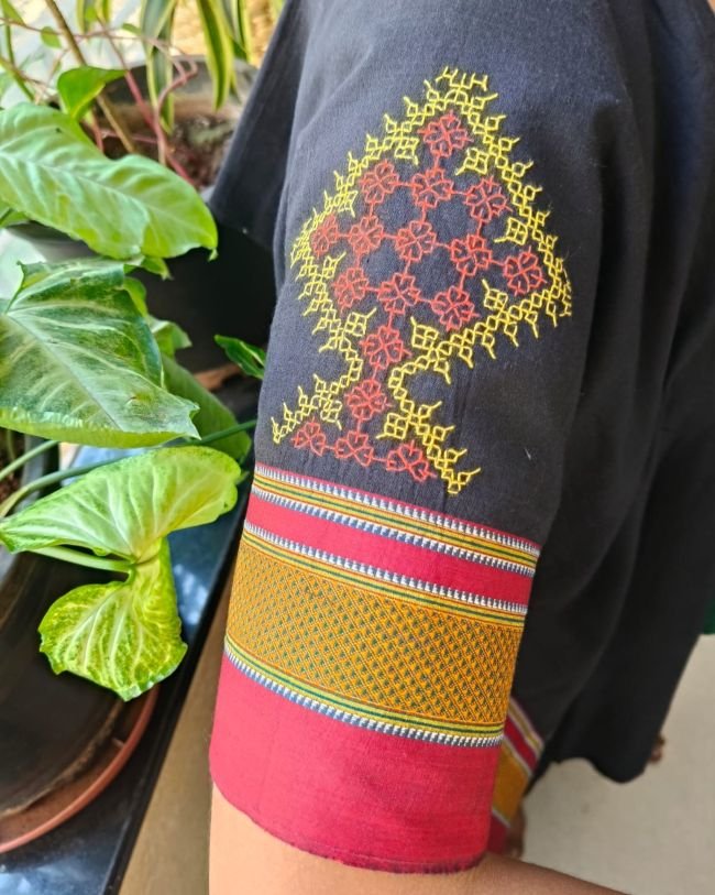 Kasuti Hand-Embroidery Blouse Piece – (KHBP0052) - Image 3