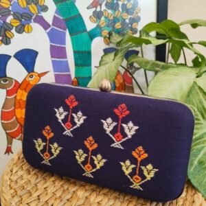 Kasuti Embroidered Clutch  - (KSTC1018)