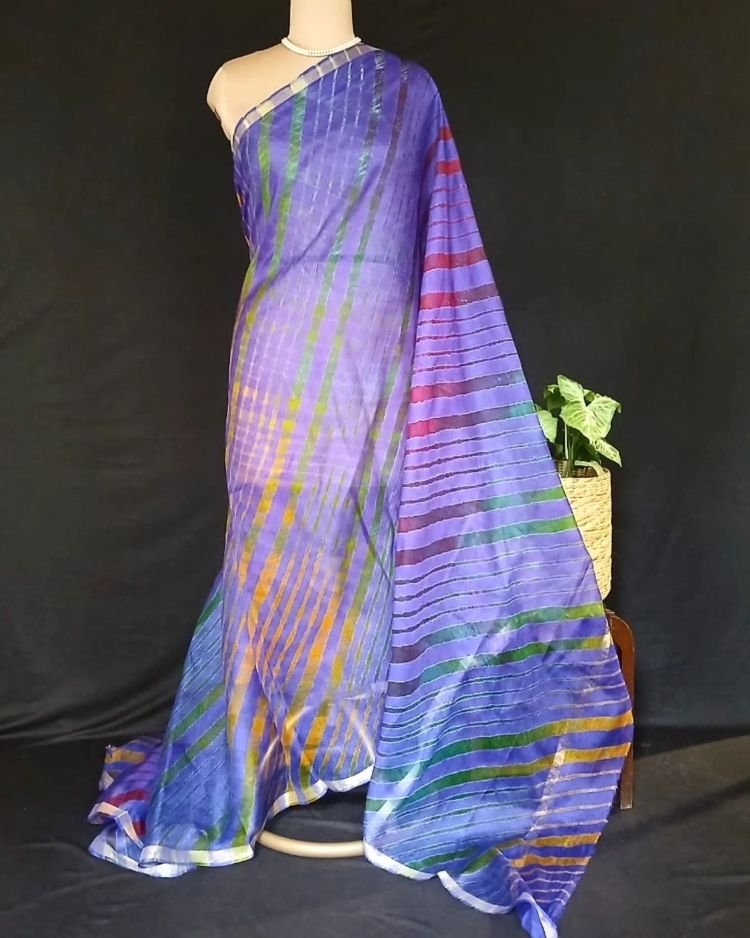 Hand tie-dye Leheriya on Kota Silk (HTKS0019) - Image 3