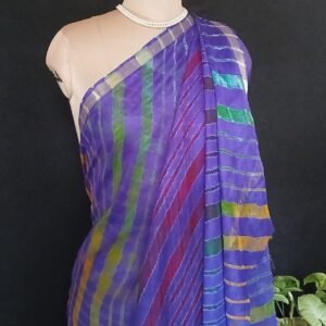 Hand tie-dye Leheriya on Kota Silk (HTKS0044)